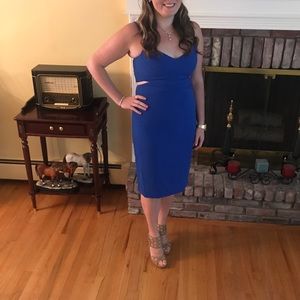 Light blue midi dress.